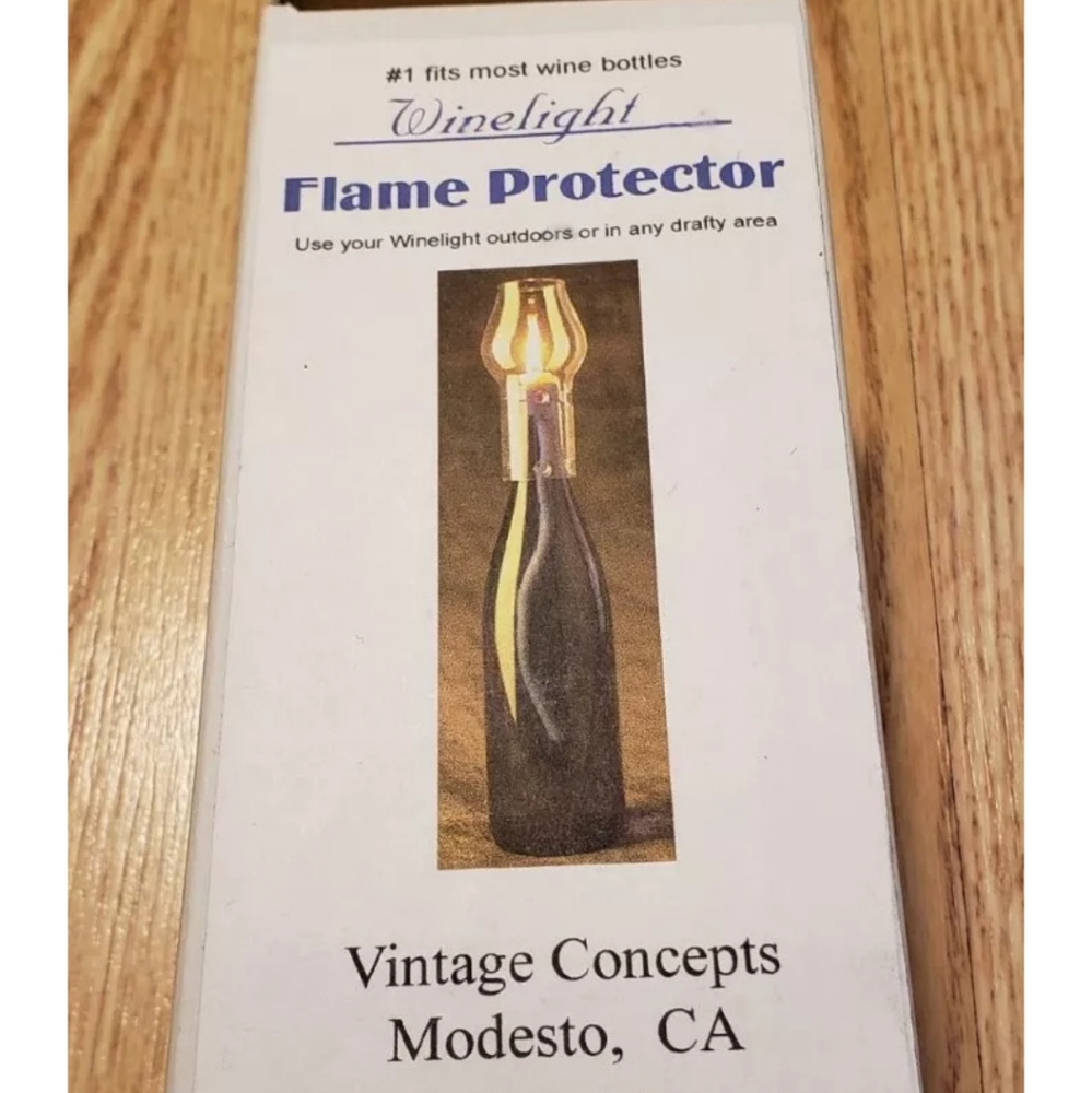 Wine Light Flame Protector Clear Glass for In/Outdoor Use by Vintage Concepts NE